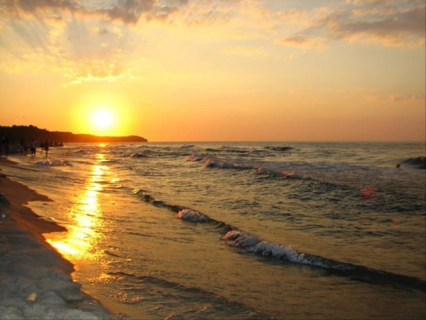Władysławowo - plaża zachód słońca