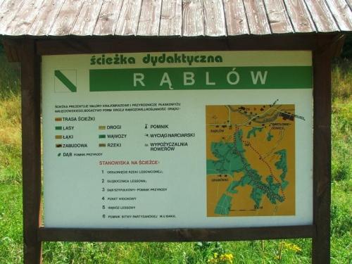 Ścieżka dydaktyczna w Rąblowie - mapa #mapa #Rąblów #tablica #ścieżka