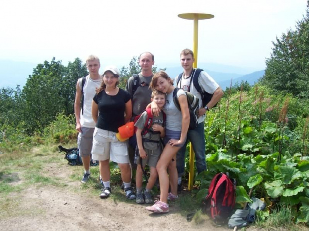 Bieszczady -> Szczyt Okrąglik. To nasza grupa turystów. Wycieczka PTTK