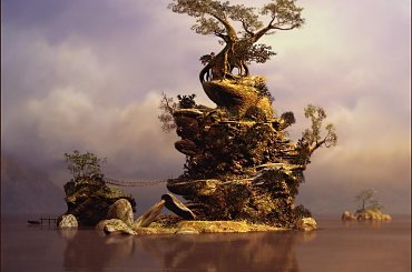 #GrafikaKomputerowa #widok #drzewo #skały