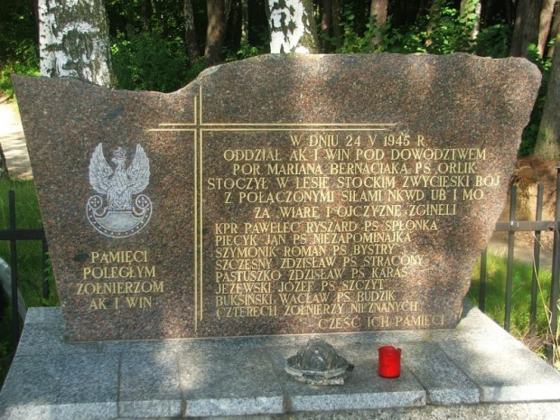 Pomnik żołnierzy AK i WiN w Lesie Stockim #LasStocki #pomnik #WiN
