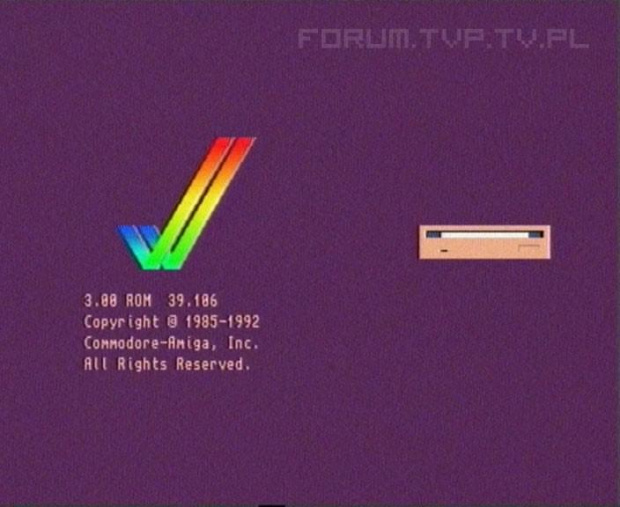 Ekran startowy komputera Amiga 600. Więcej na Forum o TVP i innych mediach - www.forum.tvp.tv.pl. #amiga #Amiga600 #komputery