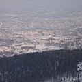Szyndzielnia, widok na Bielsko-Białš #Góry #BeskidŚląski #Szyndzielnia #Zima