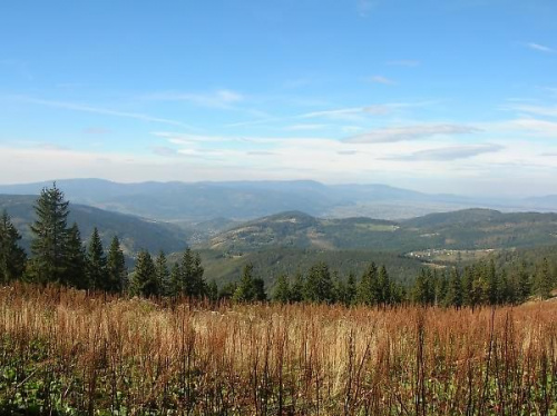 Widok z Hali Pawlusiej w stronę Węgierskiej Górki