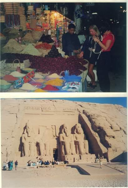 Ewa i Iza podczas zakupów na bazarze w Asuanie. Posšgi Ramzesa w Abu Simbel #Afryka #Egipt #Asuan #AbuSimbel #Ramzes #Bazar