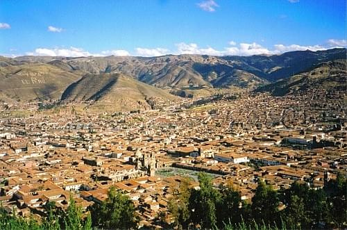 Widok na Cusco ze wzgórza, Peru