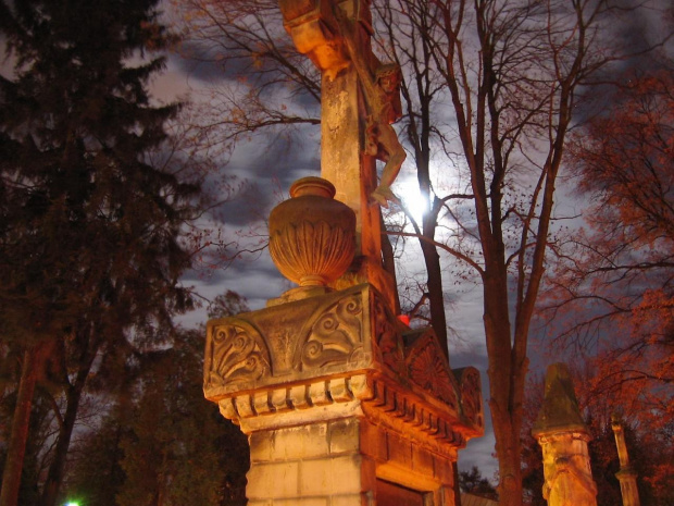nocne zdjecia- stary cmentarz Lublina- Lipowa (1.11.2006r)