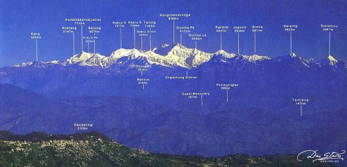 Widok na Himalaje z Darjeelingu, Indie (tylko przy bardzo dobrej widoczności)