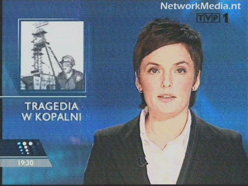 Zdjęcia ze specjalnego wydania Wiadomości TVP1 w związku z katastrofą górniczą w kopalni "Halemba" 21 listopada 2006