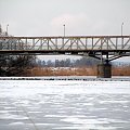 Odra Zachodnia w Gryfinie Koryto rzeki załkowicie skute lodem