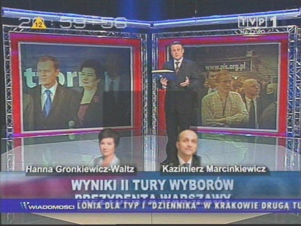 II tura wyborów samorządowych. Wieczór wyborczy TVP i Dziennika.
www.TVPmaniak.tv.pl