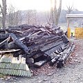 Pozostałości tragedii 13.09 br. - spalona przepiękna cerkiew w Komańczy.