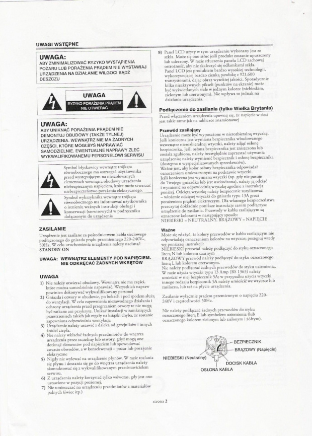 INSTRUKCJA FUNAI LCD-A2004,LCD-A1504,LCD-B1504,LCD-C1504