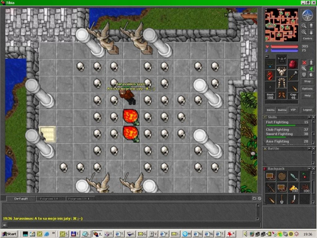 Na przykład z czaszek mozna zrobić inicjały. ;-) #Tibia